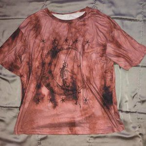 astro skull red tie dye tee